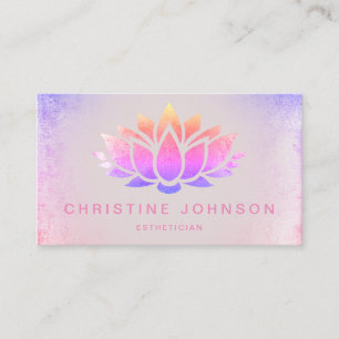Carte De Visite couleurs pastel lotus fleur