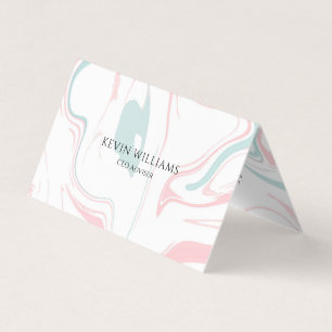 Carte De Visite Couleurs pastel Marbre tourbillonnant