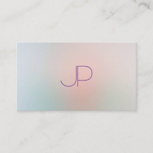 Carte De Visite Couleurs Pastel tendance Moderne Monogram Modèle