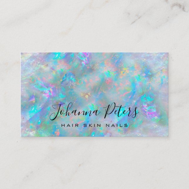 Carte De Visite couleurs pastel texture opale abstraite (Devant)