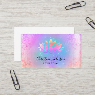 Carte De Visite couleurs pastel turquoise lotus arrière - plan