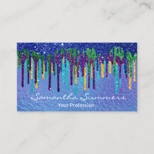Carte De Visite Couleurs Peacock Parties scintillant Drives Irides