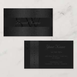 Carte De Visite Couleurs professionnelles noir gris foncé avec mon