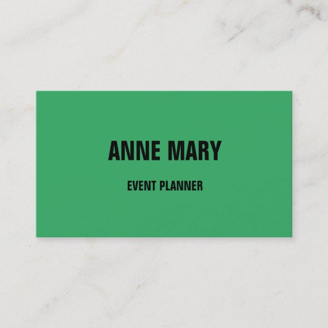 Carte De Visite Couleurs sur mesure Mariage couleur couleur verte  (Devant)