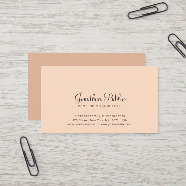 Carte De Visite Couleurs tendance Professionnel Design moderne élé (Devant/Arrière en situation)