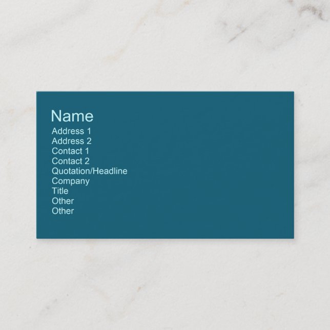 Carte De Visite Couleurs turquoises (Devant)