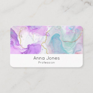 Carte De Visite Couleurs violettes, vertes, roses, élégantes