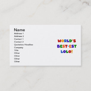 Carte De Visite Couleurs vives Meilleurs T-shirts et cadeaux Lolo
