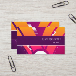 Carte De Visite Couleurs vives orange violet féminin coloré