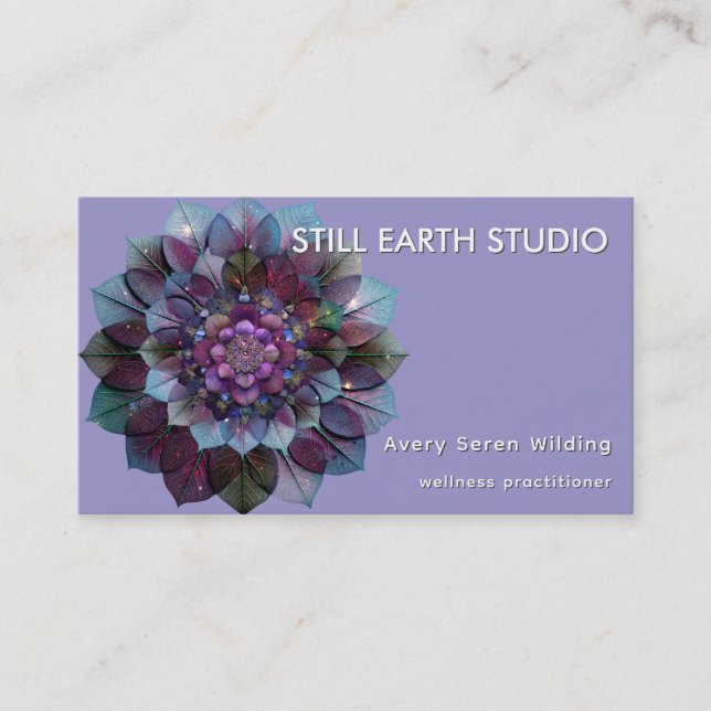 Carte De Visite Council of Leaves | Mandala Art P&B (Devant)