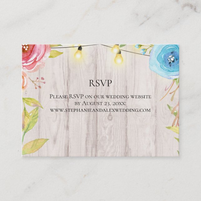 Carte De Visite Country Rustic Whitewash Bois Chaîne Mariage (Devant)