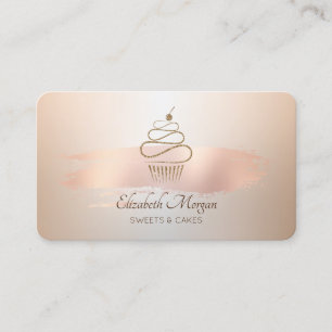 Carte De Visite Coup de pinceau en or rose 