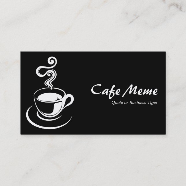 Carte De Visite Coupe de café - Blanc et Noir (Devant)