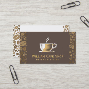 Carte De Visite Coupe de café et haricots
