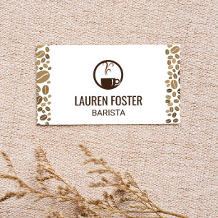 Carte De Visite Coupe de café vapeur Haricots à café