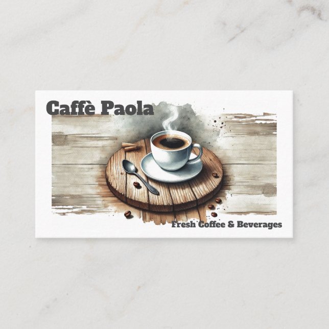 Carte De Visite Coupe de café Watercolor (Devant)