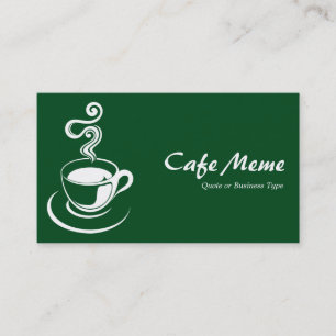 Carte De Visite Coupe du café - Blanc et Vert foncé 02481c