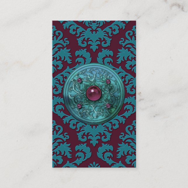 Carte De Visite Coupez le velours, le MÉDAILLON dans le BLEU (Devant)