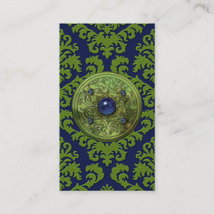 Carte De Visite Coupez le velours, le MÉDAILLON en VERT et le BLE