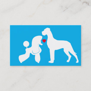 Carte De Visite Couple Caniche et Grand Danois
