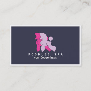Carte De Visite Couple de caniche rose et Rose