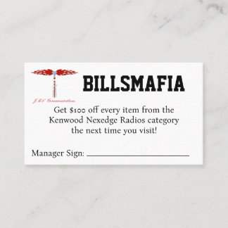 Carte De Visite Coupon BILLSMAFIA