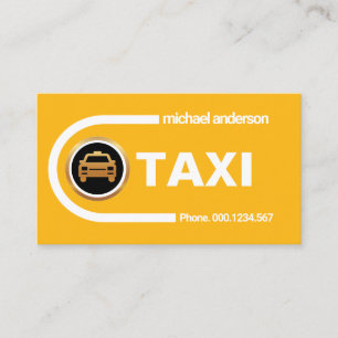 Carte De Visite Courbe Destination Transport Routes Taxi Jaune