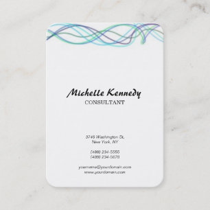 Carte De Visite Courbes Abstraites Chubby verticales Bleu Blanc Sc