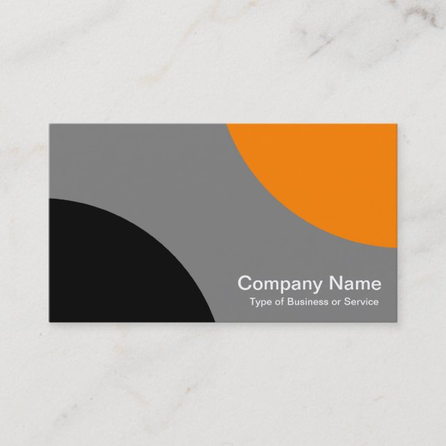 Carte De Visite Courbes alternatives - Noir, gris et orange (Devant)