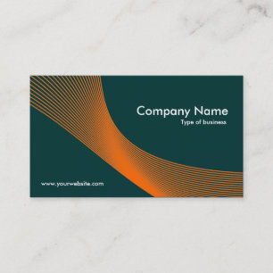 Carte De Visite Courbes - Orange sur vert foncé 003333