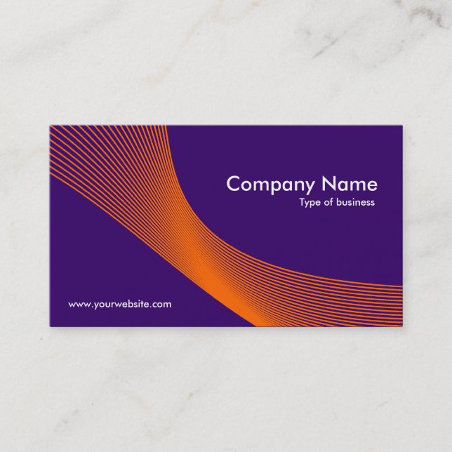Carte De Visite Courbes - orange sur violet profond 330066 (Devant)