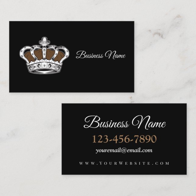 Carte De Visite Couronne - Brown (Devant / Derrière)