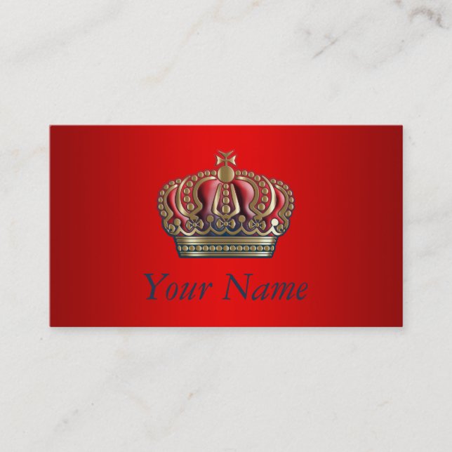 Carte De Visite Couronne de la Croix Royale - Bleu Or (Devant)