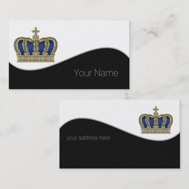Carte De Visite Couronne d'or - luxe royal 5 (Devant / Derrière)