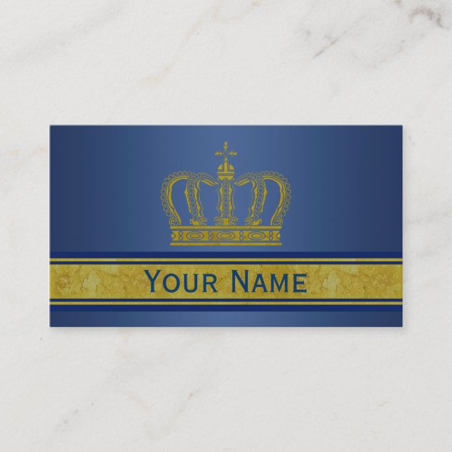 Carte De Visite Couronne d'or + votre texte et votre arrière - pla (Devant)