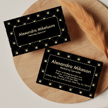 Couronne noire élégante en or Motif professionnel