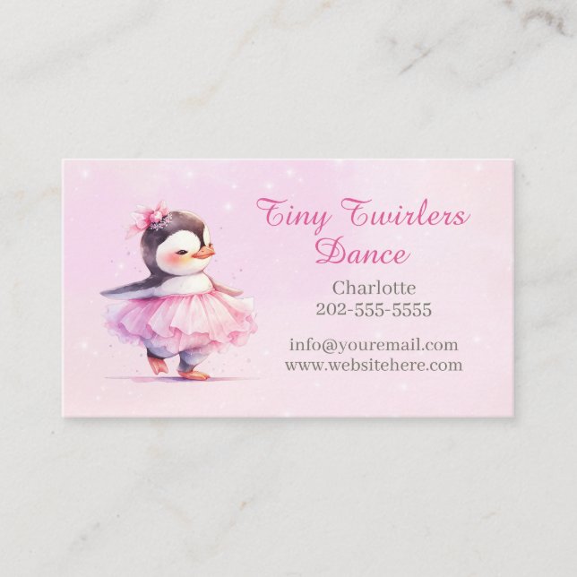 Carte De Visite Cours de ballet de danse pour enfants mignons Cart (Devant)