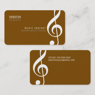 Carte De Visite Cours de musique particuliers professeur brun