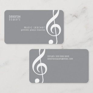 Carte De Visite Cours de musique particuliers / professeur gris