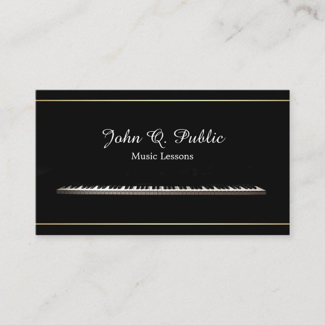 Carte De Visite Cours de musique Professeur Élégant (Devant)