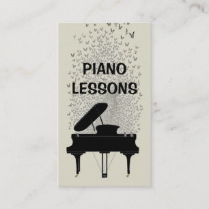 Carte De Visite Cours de piano moderne Papillons volant au-dessus