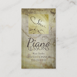 Carte De Visite Cours de piano Musique Enseignant Classique Ancien