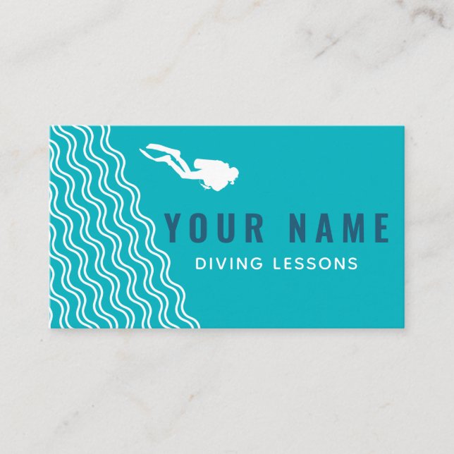 Carte De Visite Cours de plongée sous-marine Instructor Diver Coul (Devant)