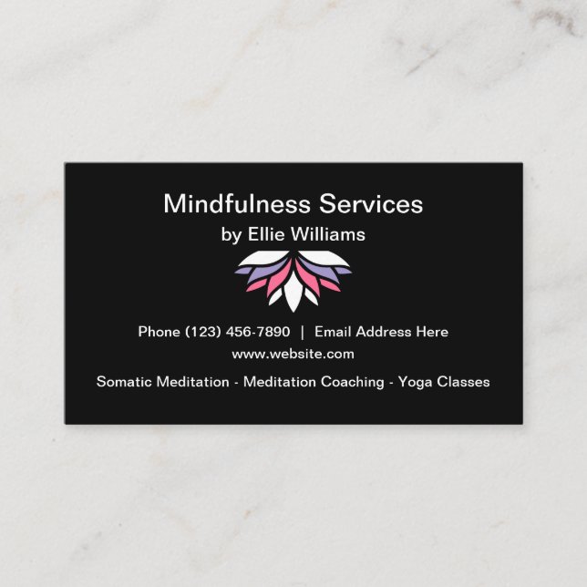 Carte De Visite Cours De Yoga Et D'Esprit (Devant)