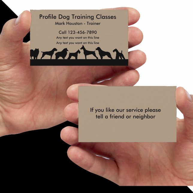 Carte De Visite Cours d'entraînement de chien (Créateur téléchargé)