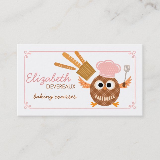 Carte De Visite Cours mignons modernes de cuisson de boulangerie (Devant)