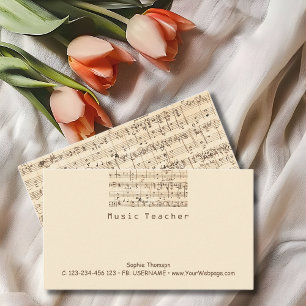 Carte De Visite Cours particuliers de professeur de musique