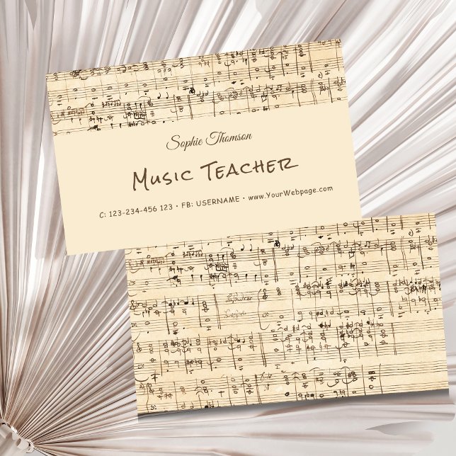 Carte De Visite Cours particuliers de professeur de musique (Créateur téléchargé)