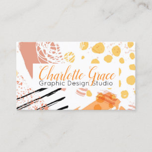 Carte De Visite Course de brosse de conception graphique (orange)