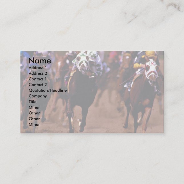 Carte De Visite Course hippique (Devant)
